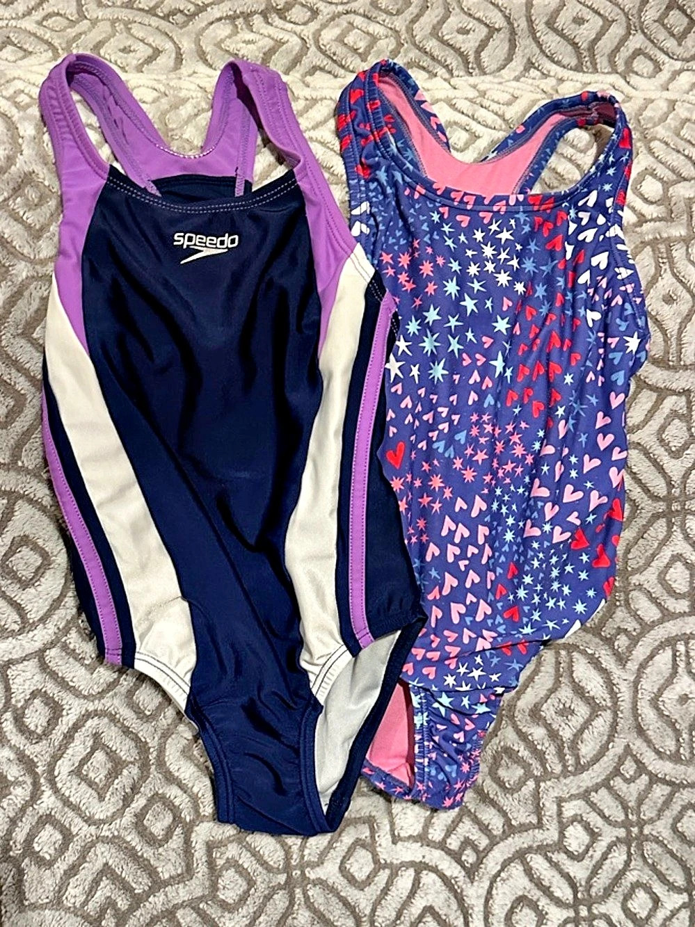 Speedo Girls Size 4 One-Piece Swimsuit Set (2)